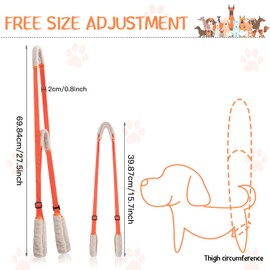 2 Pcs Dog Support Harness for Back Legs Dog Rear Lifting Sling Aid with Handle and Shoulder Strap Hind Leg Support for Pet Mobility Helps Dogs with Poor Stability, Arthritis, Joint Injuries (Orange)