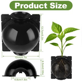 EATHEATY 20 Pcs Air Layering Pods - Large Reusable Air Layering Propagation Kit - Black Plant Rooting Propagation Ball - Tree Root Propagation Box Grafting Device