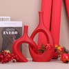 Dark Red Unique Hollow Bud Vases Set of 2,Modern Snuggle