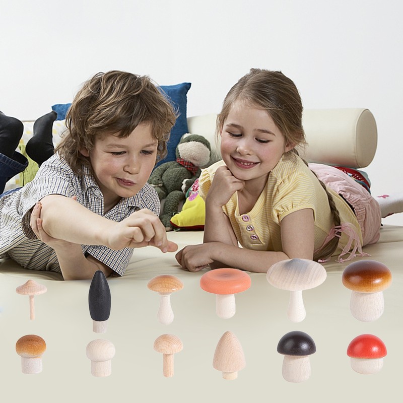 Wooden Mushroom Picking Toys Simulation Mushroom Picking Game Educational Toys