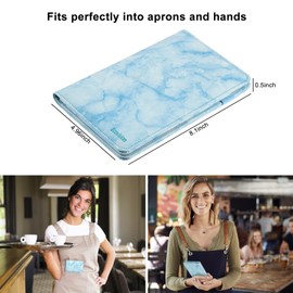 EcoVision - Server Books for Waitress, Leather Book with Zipper Pocket, Waitress Organizer, Service Book, Guest Book, Money Pocket, Compatible with Waitress Apron