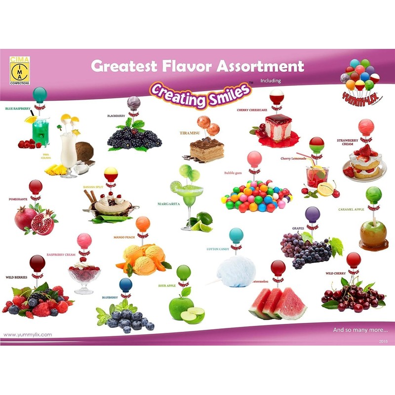Yummy Lix Gourmet 20 Flavors Mix lollipops 80 ct box