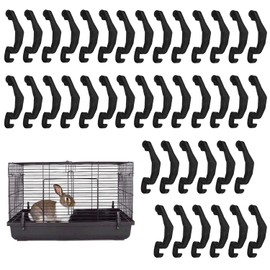 Shoyisenka 40 Pcs Rabbit Cage Fixed Side Buckle, Cage Fastening Clip, Versatile Small Animal Aviary Lock Fasteners, Wire Cage Snap Clips for Secure Pet Enclosures (Black)