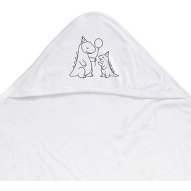 Azeeda 'Birthday Dinosaur' Baby Hooded Towel (HT00035088)