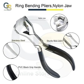 Ring Bending Pliers, Nylon Jaw - Jewelry Making Supplies, Bending And Wrapping Metal Tool (Black) by G.S Online Store