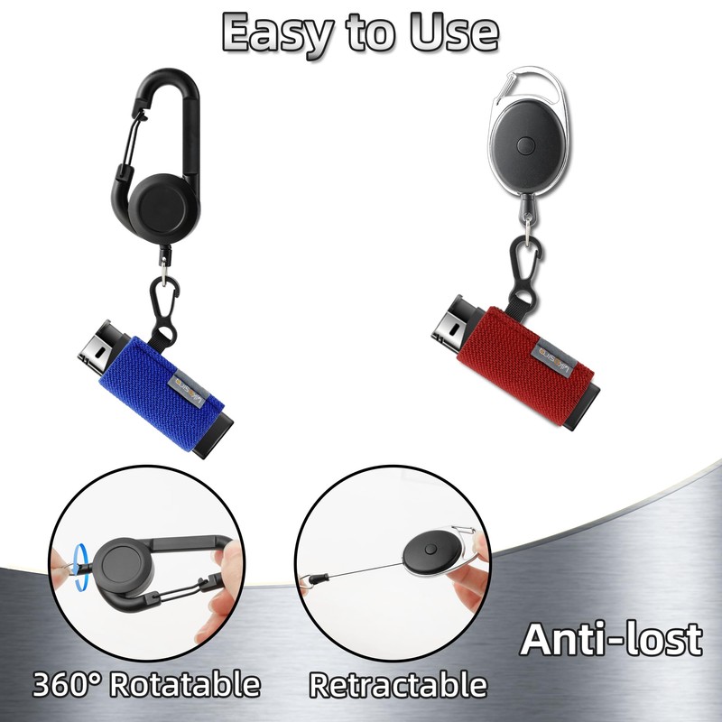 Likesing Retractable Lighter Leashes, Bi'c Lighter Holder Key Chain for