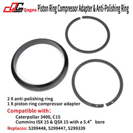 Qagea Piston Ring Compressor Adapter & Anti-Polishing Ring Fit for Cummins ISX 15 & QSX 15, 5.4" Bore, Replaces 5299448, 5299447, 5299339