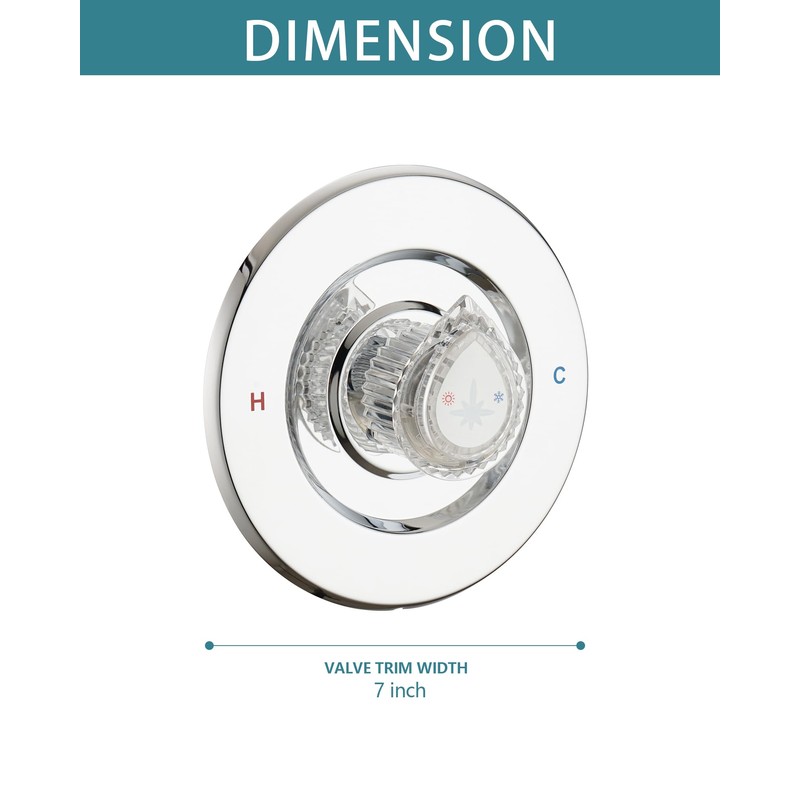 Replacement for Moen Fit Chateau Valve Shower Faucet Trim Kit