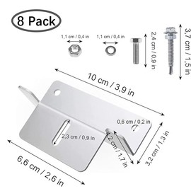Solar Panel Z Holder with Nuts/Screws, Solar Panel Mounting Bracket for Boat, Motorhome, Caravan, Z Bracket for Roof Mounting, Solar Panel (8 Pieces, Silver)