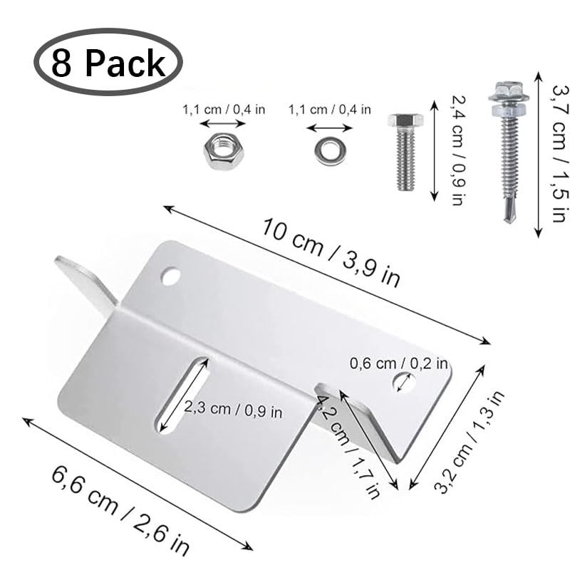 Solar Panel Z Holder with Nuts/Screws, Solar Panel Mounting Bracket