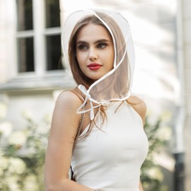 6-Pack Women's Rain Bonnet with Visor - Clear, Waterproof Rain Scarf & Hats to Protect Hairstyle