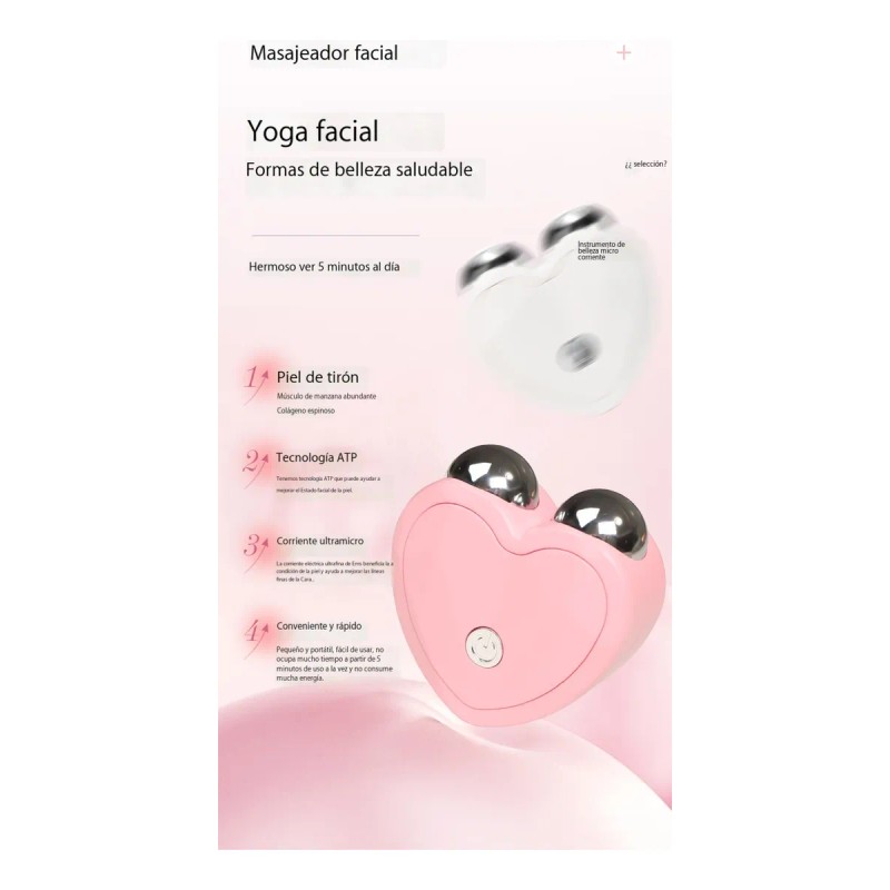 Microcorriente Lifting Antiarrugas Y Adelgazamiento Y Gel Rosa