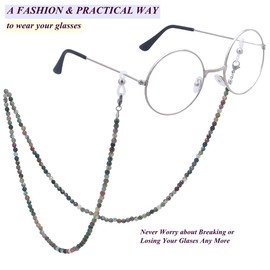 KAI Top Eyeglass & Sunglass Chain - Fashion Natural Stone Beaded Mask Lanyard Face Mask Holder for Women & Men