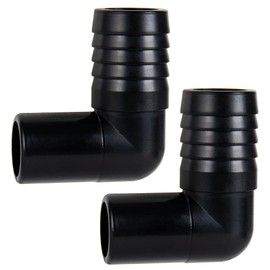 Nylon Union Elbow Fitting, 90 Degree Angle,ADAPTS to G1100 bilge pump， 1.04" Hose Barb x 0.94" Hose Barb, White (Black *2)