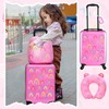 Sanwuta 4 Pcs Kids Luggage Set Kids Backpack Rolling Suitcase
