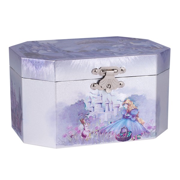 Broadway Gifts Purple Castle Ballerina Swan Lake Music Jewelry Box