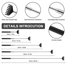 NICEMOVIC 12 Pack Extendable Back Scratcher Bulk, Stocking Stuffers White Elephant Gifts for Adults Men Women, Portable Metal Back Massager Tool Novelty Idea Prizes Gifts for Birthday/Festival/Party