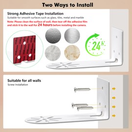 Adhesive Metal Wall Mount for Infant Optics DXR-8 Pro, Baby Monitor Camera Mount for Infant Optics DXR-8 with Two Ways Installation, No Drill, Keep Out Reach of Baby