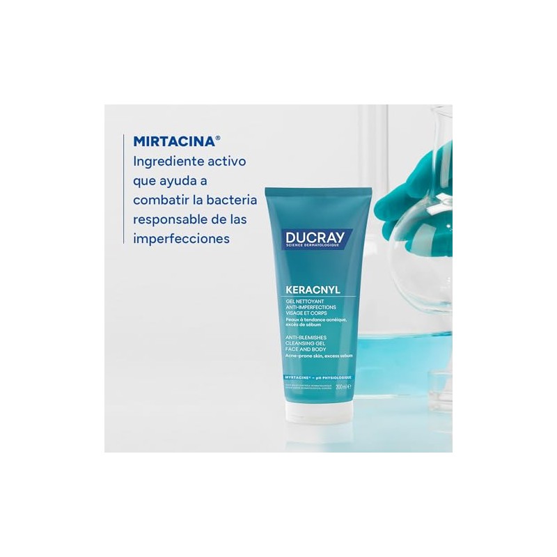 Ducray Keracnyl Gel Espumoso Limpia Purifica Piel Grasa Disminuye Exceso