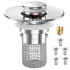 Premium Pop-Up Bathroom Sink Strainer with Removable Hair Catcher
