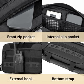 Tactical Chest Rig Pack,Waterproof Molle Running Chest Bag Multi-Pocket for Outdoor Hunting Hiking Tactical Climbing Fishing