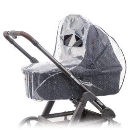 Zamboo Universal Rain Cover for Pram Carrycot (e.g. Hauck, Joie, ABC-Design etc.) | Air Circulating, Water Resistant and Durable Baby Protection Rain Shield (PVC-Free) - Grey
