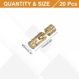 sourcing map Brass Hidden Cylinder Hinges 5 x 17 mm Invisible Concealed Cylindrical Hinge 270 Degree Folding Support Small Hinge for DIY Crafts Jewelry Boxes Wooden Box Pack of 20
