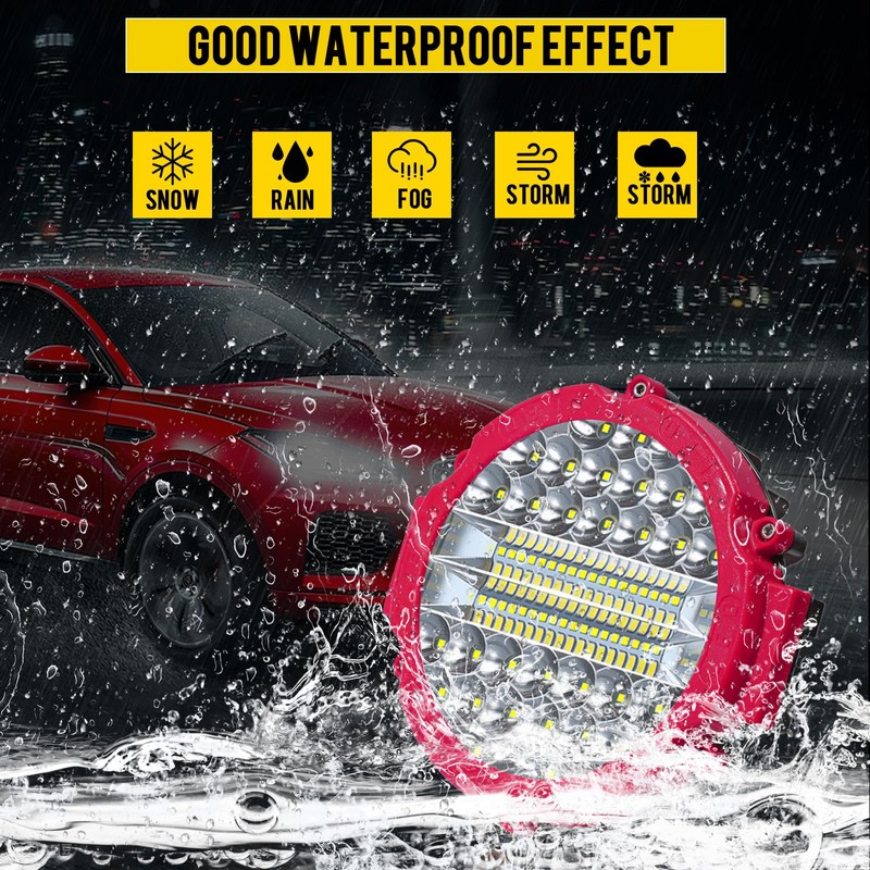 7 INCH Round Light Bar MUVKQC 201W LED Off Road