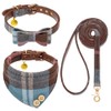 EXPAWLORER Dog Collar and Lead Set - Classic Checked Bow
