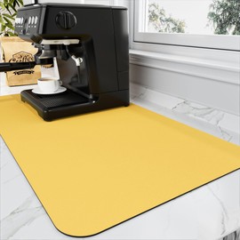 HotLive Coffee Mat - Coffee Bar Mat for Countertops | Coffee Bar Accessories Fit Under Coffee Maker Espresso Machine | Absorbent Hide Stain Rubber Backed Dish Drying Mat for Kitchen Counter