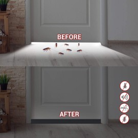 Ohuhu Door Draft Stopper Weather Strip, Under Door Draft Blocker Door Sweep Seal Strip for Exterior Interior Doors, Door Gap Filler Bottom Noise Block Draft Guard Insulator 39" L x2 W Black