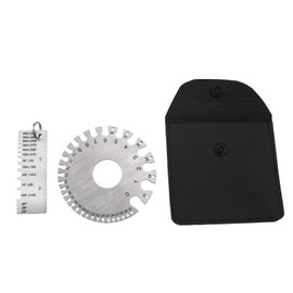 2 pieces wire sizes thickness gauge, round, double-sided wire cable, sheet thickness, standard metal thickness, AWG and SA stainless steel welding gauge
