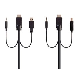 Monoprice HDMI USB 3.5mm Audio Combo Cable - 1.5 Feet - Black | 4K@60Hz, High Dynamic Range (HDR) for KVM Switches - Switch Series