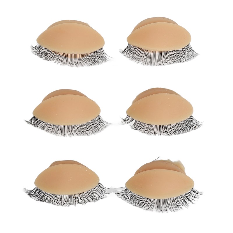 Eyelash Extension Mannequin Head with 6 Pair Replacement Eyelids Soft
