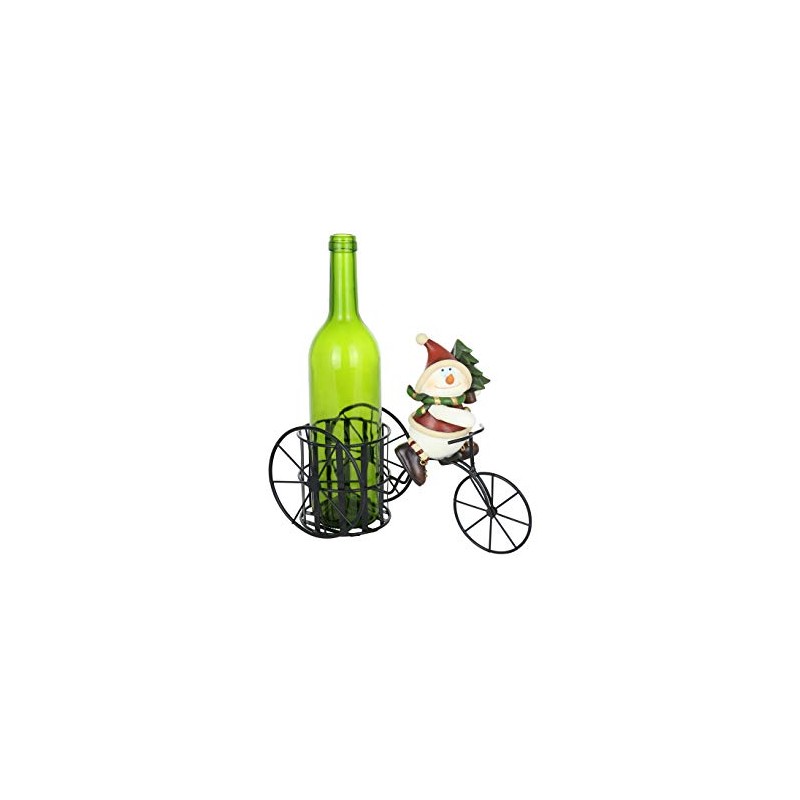 Snowman Riding Bicycle Christmas Wine Bottle Holder