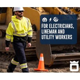 Oberon FR Arc Rated Hi Vis Hoodie - Flame Resistant Reflective Tape - Class 3 - 14 Cal - Heavyweight Cotton Fleece With Hood - Yellow, Black