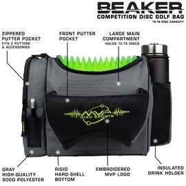 MVP Disc Sports MVP Beaker Competition Disc Golf Bag (Lime)