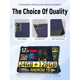 for SVITOO P12 Tablet Case 12 Inch, PU Leather Protective Cover with Trifold Stand for SVITOO 2025 Tablet, Scratch Resistant, Auto Wake/Sleep (Dark Blue)