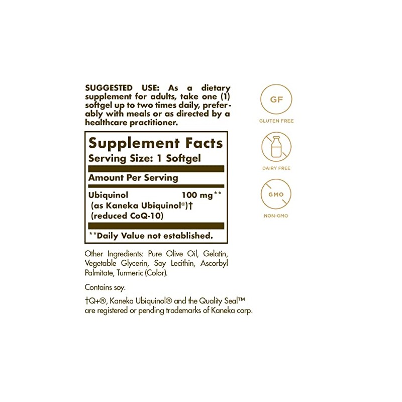 Solgar® Ubiquinol 100 mg Softgels - Pack of 50