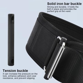 Flintronic Weight Lifting Belt, Auto-Lock Training Belt, Fitness Belt for Strength Training & Weightlifting, Black Weight Lifting Belt Size L + 2 Black Wrist Straps