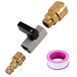 Compressed Air Stop Valve, 1/4 Inch Compressed Air Quick Release Coupling, G 1/4 Inch Brass Compressed Air Filling Valve, Compressed Air Tool Accessories Suitable for Shutting Off the Air Supply