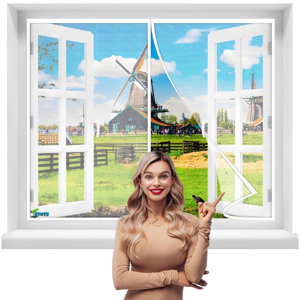 Magnetic Fly Screen Window, 80 x 120 cm, Automatic Close,
