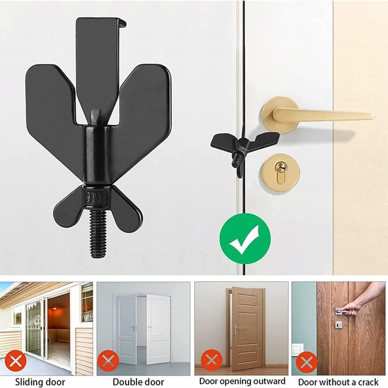 Upgrade Portable Door Lock for Travel,Suithink 304 Stainless Steel Black