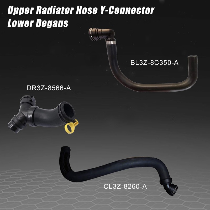 FZJDSD Upper Radiator Hose Y-Connector Lower Degaus Compatible with Ford