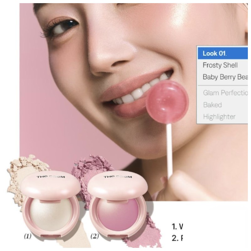 THE SAEM Glam Perfection Baked Highlighter 5.5g, Shade:02 PK02 Baby
