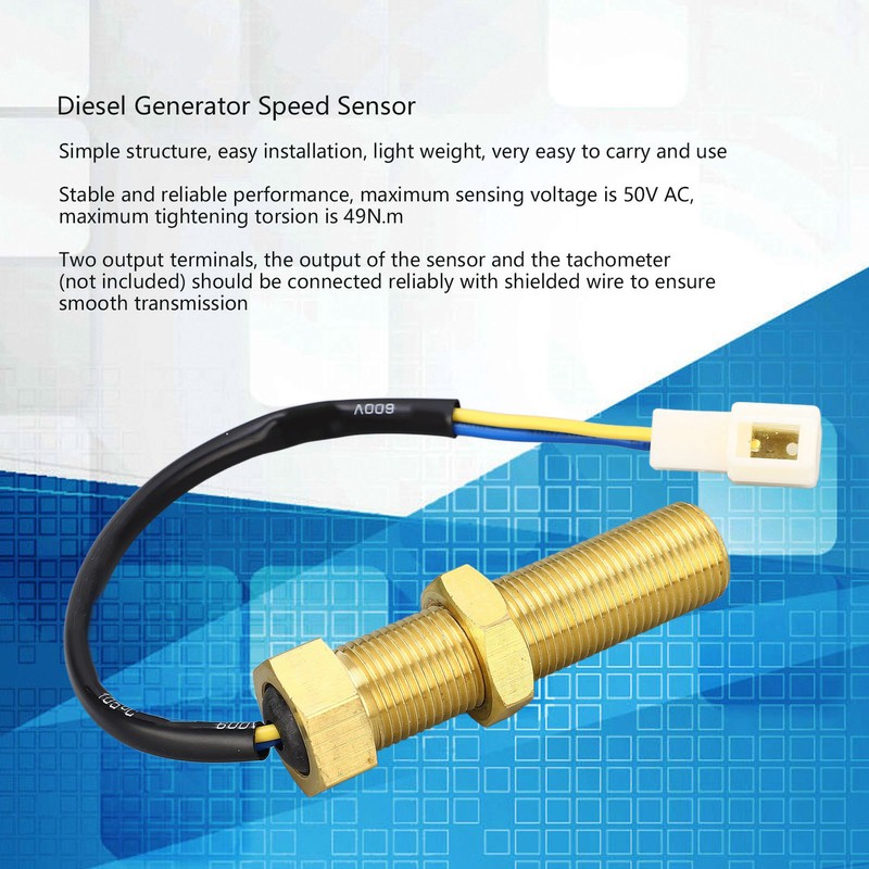 Diesel Generator Speed Sensor 2 Output Terminals IP44 Magnetoelectric Rotating
