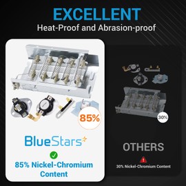 UPGRADED 279838 Dryer Heating Element 3977767 3392519 Thermal fuse COMPLETE Dryer Repair Kit by BlueStars - Exact Fit For Whirlpool Kenmore Dryers - Replaces 3403585 8565582 3398064