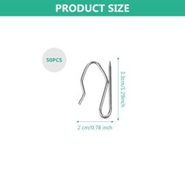 50pcs Heavy Duty Zinc Metal Drapery Pin Hooks,Curtain Pin Hooks,Metal Curtain Hooks,Pinch Pleat Curtain Hooks,curtain hooks metal,Heavy Duty Curtain Hooks for Window/Door/Shower/Pencil Pleat Curtains