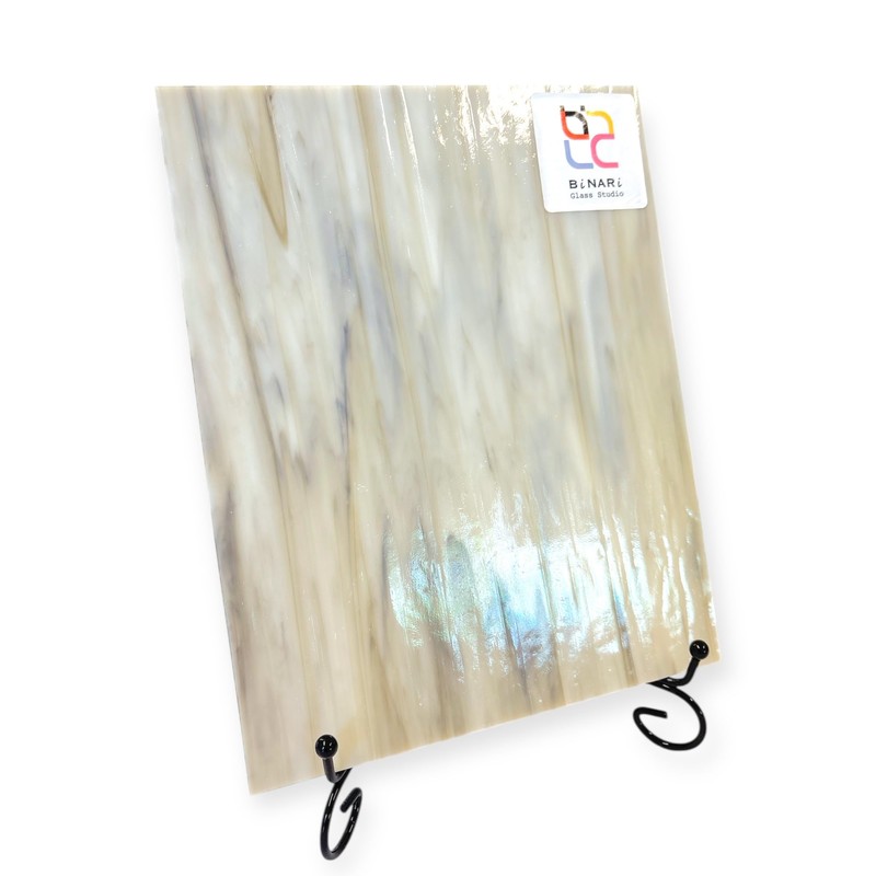 BiNARi Glass Studio 8" X 12" Medium Grey-Brown, White Opal