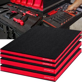 Tool Box Foam 4Pack 2pc 18x12x2in & 2pc 18x12x1in, Foam Inserts for Cases, Polyethylene Storage Sheets for Toolbox Hard Case, Tool Shadow Insert, Kaizen Organizer